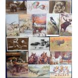 Postcards, a collection of approx. 70 cards of animals, RP's and illustrated, inc. dogs, cats,
