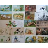 Tony Warr Collection, Postcards, a good unusual collection of 40 cards of frogs, all illustrated,