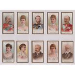 Cigarette cards, Taddy, Royalty Series (set, 25 cards) (mostly gd)