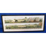 Railwayana, a framed and glazed coloured carriage print entitled 'Plate III. A Train of Waggons with