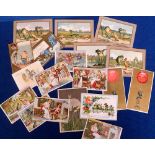 Ephemera, Tony Warr Collection, 19 Victorian greetings and trade cards all featuring frogs, subjects