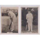 Cigarette cards, Phillips, Cricketers, Premium size (153 x 111mm), Lancashire, 4 cards, nos 96c,