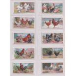 Cigarette cards, Ogden's, 5 sets, Poultry (1-25, Ogden's on front), (1-25, no Ogden's on front) &