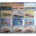 Postcards, a shipping selection of approx. 24 cards all liners inc. Bland Line Chromo advert, S.S.