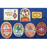 Beer labels, a selection of 7 UK pre-contents labels inc. M Brown, Shanklin & Ulster. Wm Stones