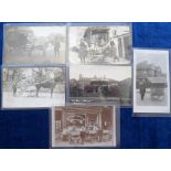 Postcards, Middlesex a selection of 6 shopfronts and tradesmen (from the Harrow area) Delivery Wagon