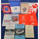 Football handbooks etc., 11 items inc. Wycombe handbook 57/58, also Ilford 58/59, Romford 61/62,