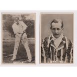 Cigarette cards, Phillips, Cricketers, Premium size (153 x 111mm), Worcestershire, 4 cards, 102c,