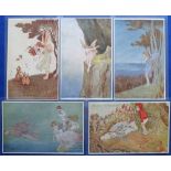 Postcards, a selection of 5 cards of fairies illustrated by Ida R and G Outhwaite published A & C