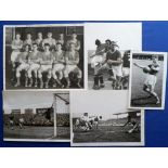 Football press photos, Cardiff City, selection of 5 b/w photos, various sizes, all with