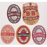 Beer labels, a selection of 5 labels, Hitchman & Co Ltd, Chipping Norton (3) v.o's, John Thompson,