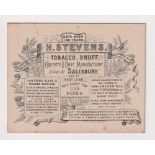 Tobacco advertising, H Stevens, large b/w advertising card for Tobacco, Snuff, Cigarettes &
