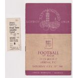 Olympics / Football, London 1948, programme from the Great Britain v Holland match played at