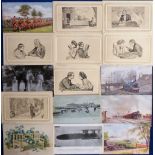 Postcards, a mixed subject collection of approx. 40 cards inc. glamour/pretty ladies (artists