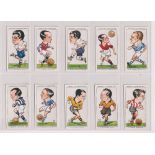 Cigarette cards, Hignett's, Football Caricatures, (set, 50 cards) (vg)