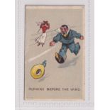 Cigarette card, Corre, Naval & Military Phrases (with border) type card 'Running before the wind' (