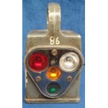 Railwayana, a 1967 dated Paris Metro hand signalling lamp made by S.A. Elaul of Paris (gd used