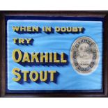 Breweriana, Framed Advertising print for Oakhill Brewery Somerset 'When in doubt try Oakhill