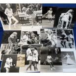 Tennis press photographs, a collection of approx. 80 b/w photos, mostly 1980's, various sizes, all