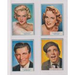 Trade cards, A&BC Gum, Film Stars (plain back) 'X' size, (set, 48 cards) (gen gd)