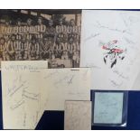 Football autographs, Sheffield Wednesday 1937/8 sheet with 12 signatures inc. Hooper, Rhodes,