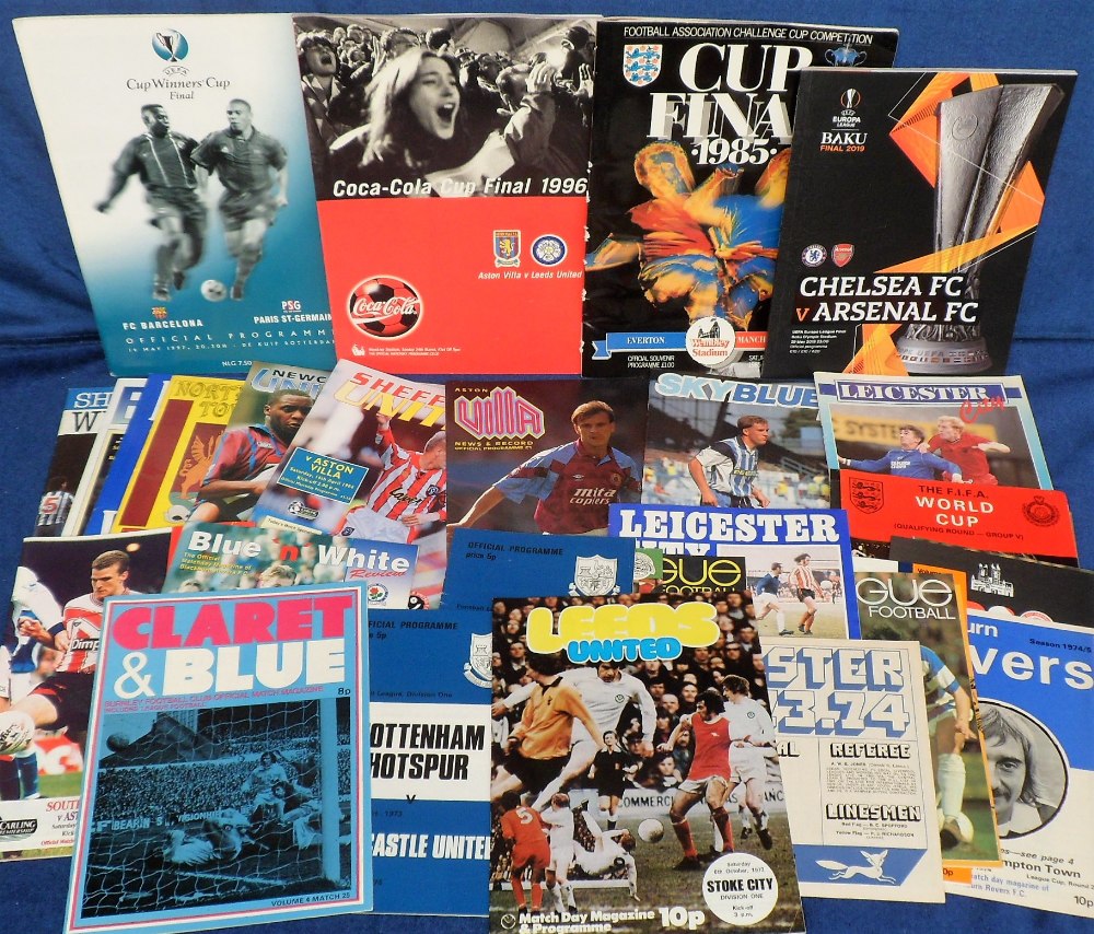 Football programmes, a collection of 120+ programmes, 1970's onwards including Cup Finals, European,