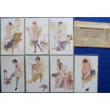 Postcards, a good selection of 7 glamour cards illustrated by Suzanne Meunier (set of 7 with