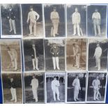 Cricket postcards, a collection of 26 cards inc. 12 RP's all showing famous Australian Cricketers