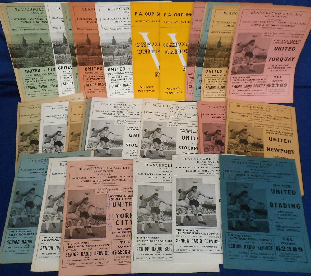 Football programmes, Oxford United, a collection of 41 home programmes, all 1963/4 (a few