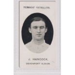 Cigarette card, Taddy, Prominent Footballers (no footnote) Devonport Albion, type card J Hancock (