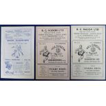 Football programmes, Headington United, three programmes, homes v Kidderminster (with press