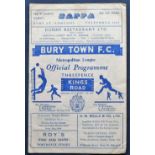 Football programme, Bury Town v Arsenal 'A', Metropolitan League, 15 January 1966 (gd) (1)