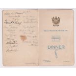 Swimming, signed dinner menu from the International Swimming Gala, 9 June 1923 being part of the