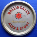 Breweriana, Ballingall's, Dundee, tin pub tray advertising Ballingall's Ales and Stout 'Bright to