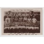 Football postcard, Leicester Fosse, 1909/10 photographic teamgroup postcard (unused, slight corner