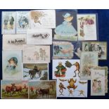 Tony Warr Collection, Postcards / Greetings cards, a selection of 18 Victorian and later greetings