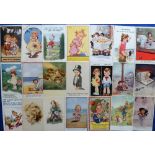 Postcards, a collection of approx. 100 artist-drawn children's cards inc. Dinah, Ludgate, Gilson,
