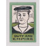 Cigarette card, Themans, War Posters, Sailor 'Duty & Empire' (gd)