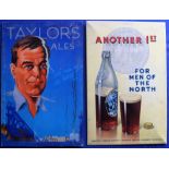 Breweriana, Advertising, 2 counter display cards on board for Taylor's Ales, one illustrated with