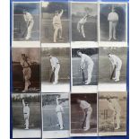 Cricket postcards, early collection of 23 cards all showing English County Cricketers with 7 RP's