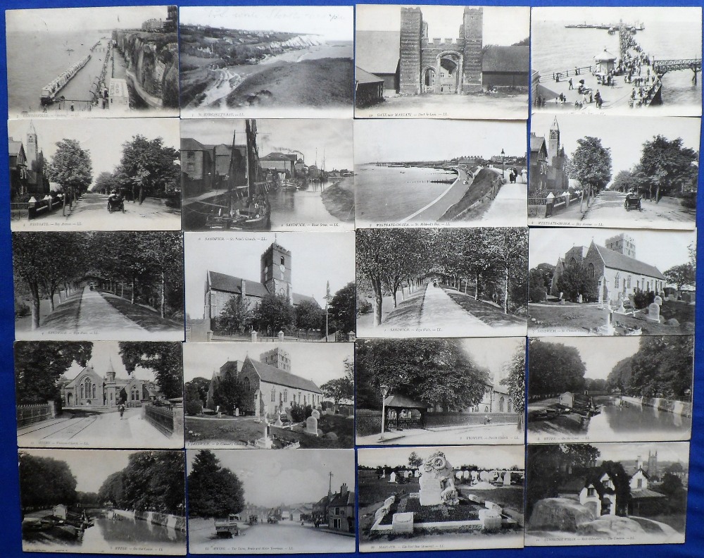 Postcards, a good LL printed selection of approx. 50 cards of Kent towns, village and views, with