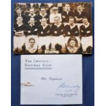 Football photograph, Chelsea FC, b/w photo, postcard size, showing 1930/31 teamgroup, back