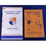 Football handbooks, Headington United, two handbooks, 1950/51 (some wear, spine with tears) & 1951/