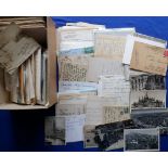 Postcards & ephemera, a shoebox containing a quantity of postcards & ephemera, mostly Foreign and