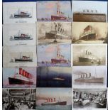 Postcards, Shipping, a collection of approx. 25 cards inc. 3 embroidered silks or R.M.S