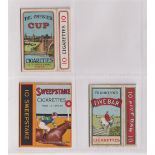 Cigarette packets, three packets (hulls only), Davies 'The Chester Cup Cigarettes' with