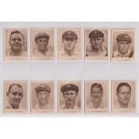 Cigarette cards, Australia, Dudgeon & Arnell's, 1934 Australian Test Team (set, 16 cards) (gd/vg)