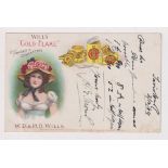 Tobacco advertising, Wills, Advertising postcard for 'Wills Gold Flake Tobacco & Cigarettes',