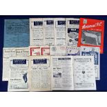Football programmes, a collection of 15, 1940/50's, programmes inc. Chelsea v Blackpool & Manchester