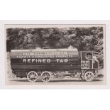 Postcard, transport / advertising, steam powered wagon with advertising for Powell Duffryn,